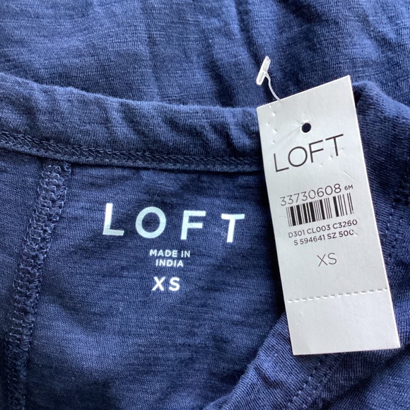 NWT LOFT SIZE  XS  NAVY CREWNECK T-SHIRT SHORT SLEEVE DOGS SHOW - Picture 4 of 6